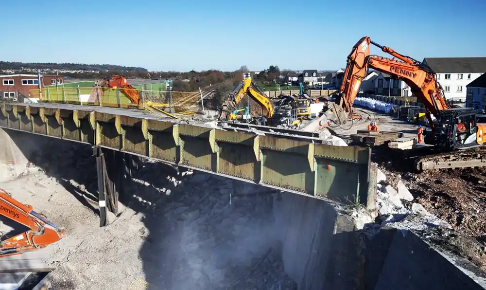 The bridge, at Winterstoke Road, Weston, was demolished over Christmas. Pictures: NSC