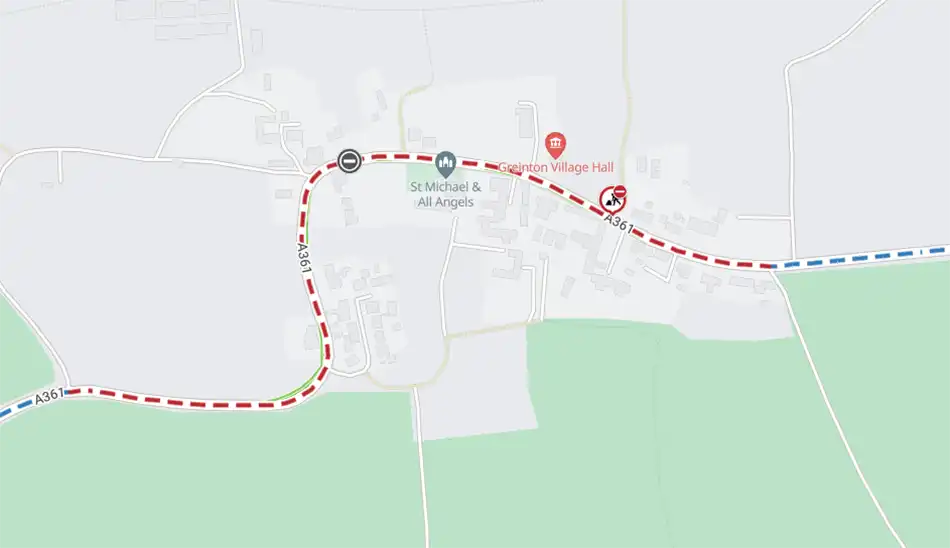 The A361 will be closed for four days, according to Somerset Council