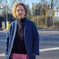 Frome & East Somerset MP Anna Sabine at the Terry Hill crossroads, near Radstock