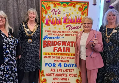 Cllr Jacqui Solomon, Mayor of Bridgwater, Cllr Kathy Pearce, Cllr Gill Slocombe and mayoress Sue Young at the event. Picture: Bridgwater Town Council