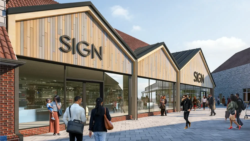 How the new-look units could look at Clarks Village, in Street, if plans are approved. Picture: Harris Partnership/Somerset Council