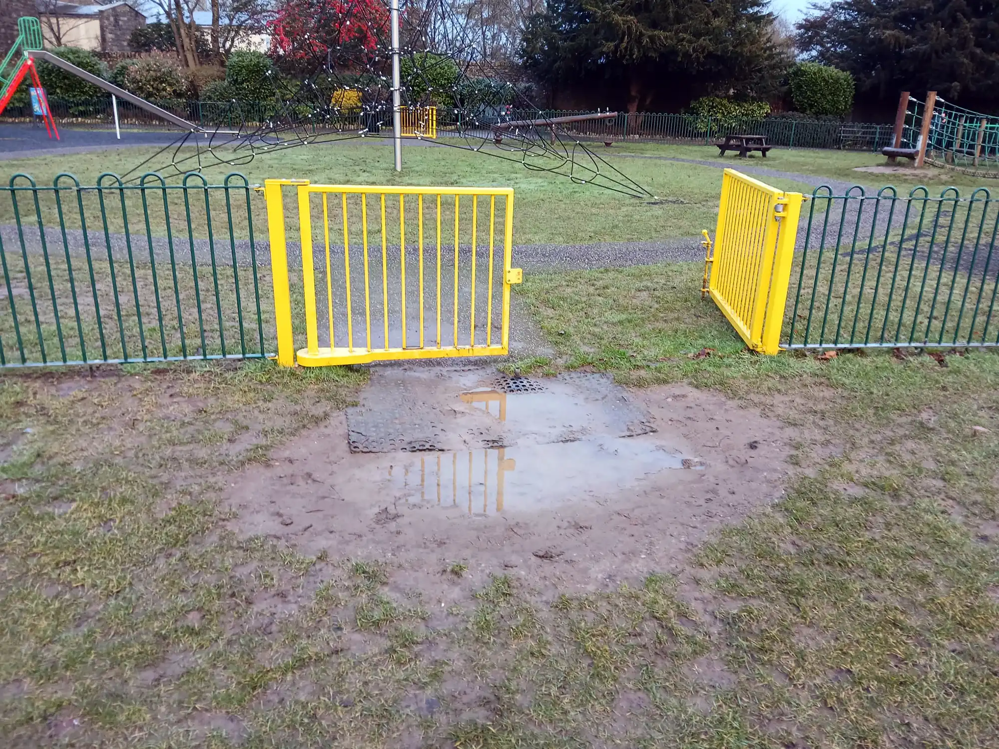 BEFORE: The entrance was badly damaged in bad weather