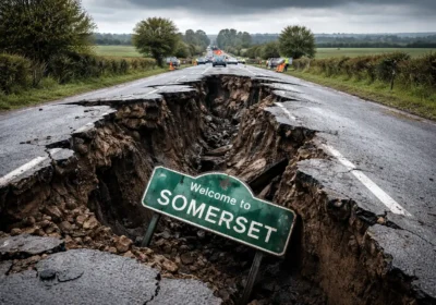 A somewhat dramatic image of how an earthquake might look in Somerset...
