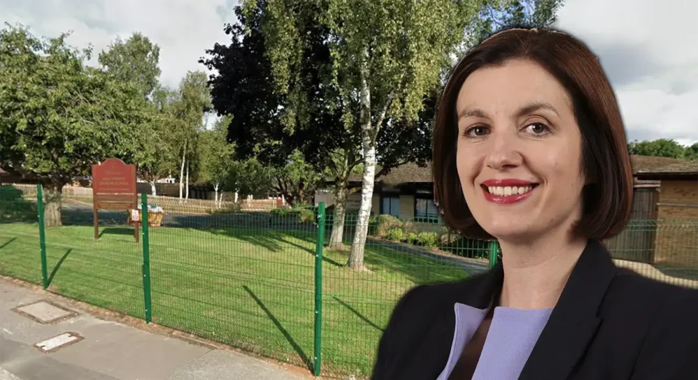 Secretary of State for Education, Bridget Phillipson, praised Somerset schools, including Holy Trinity, Yeovil. Pictures: Google/UK Government