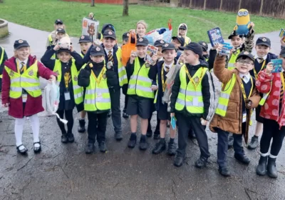 Mini Police at Preston CofE Primary School in Yeovil created positivity pebbles. Picture: Avon & Somerset Police