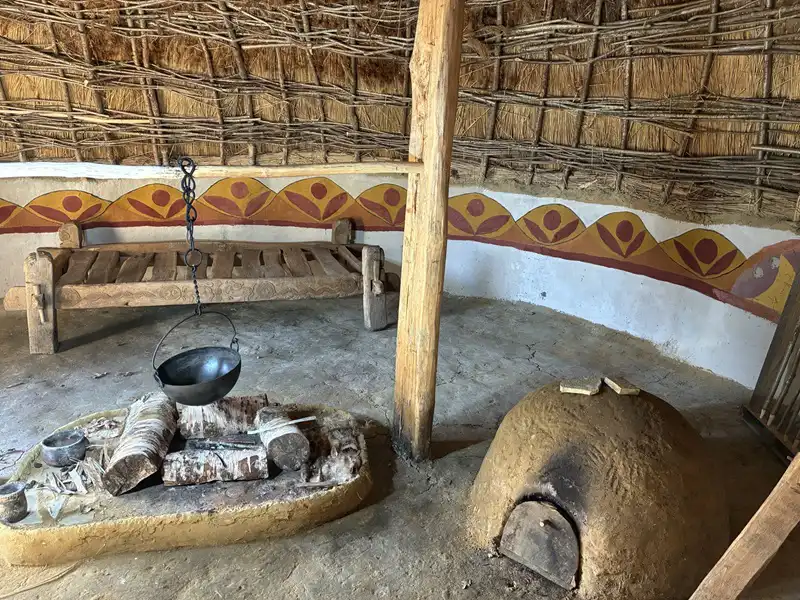 An authentic bread oven is part of the new Iron Age Roundhouse building at Avalon Archaeology