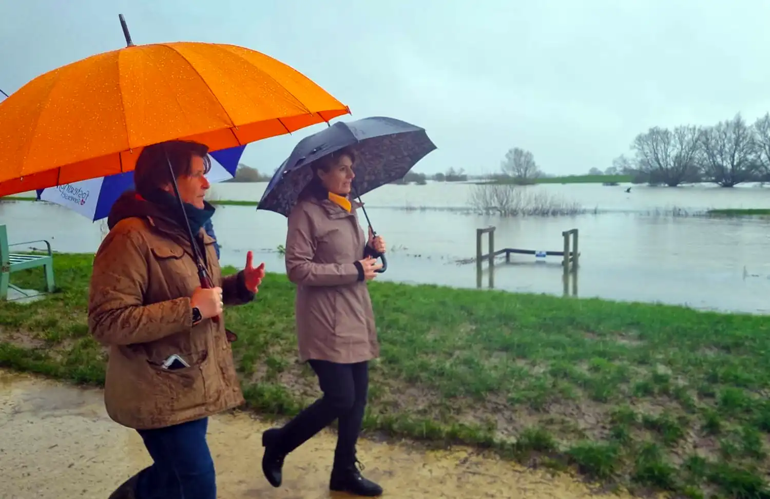 MP Sarah Dyke and Flooding Minister Emma Hardy in Langport