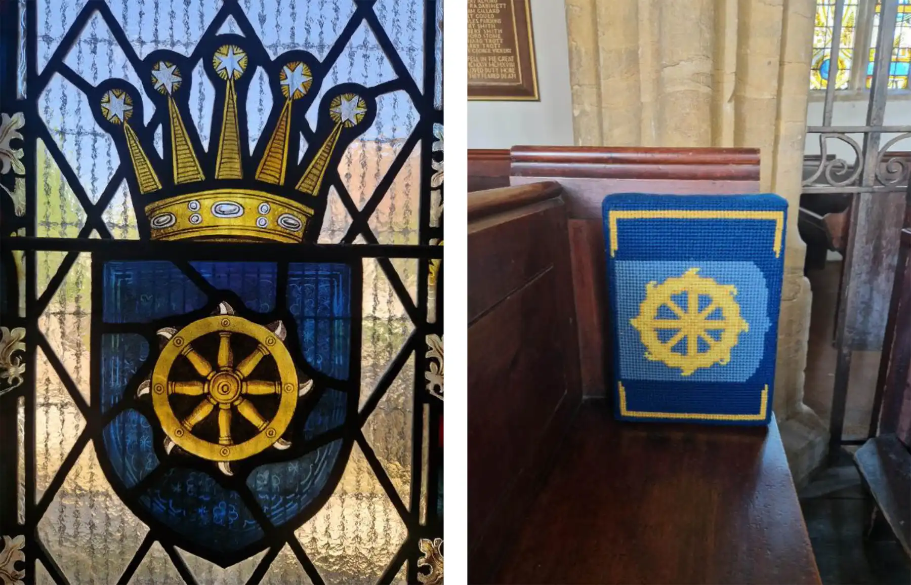 The mosaic echoes examples of a St Catherine's Wheel already visible at the church. Pictures: b2 Architects/Somerset Council