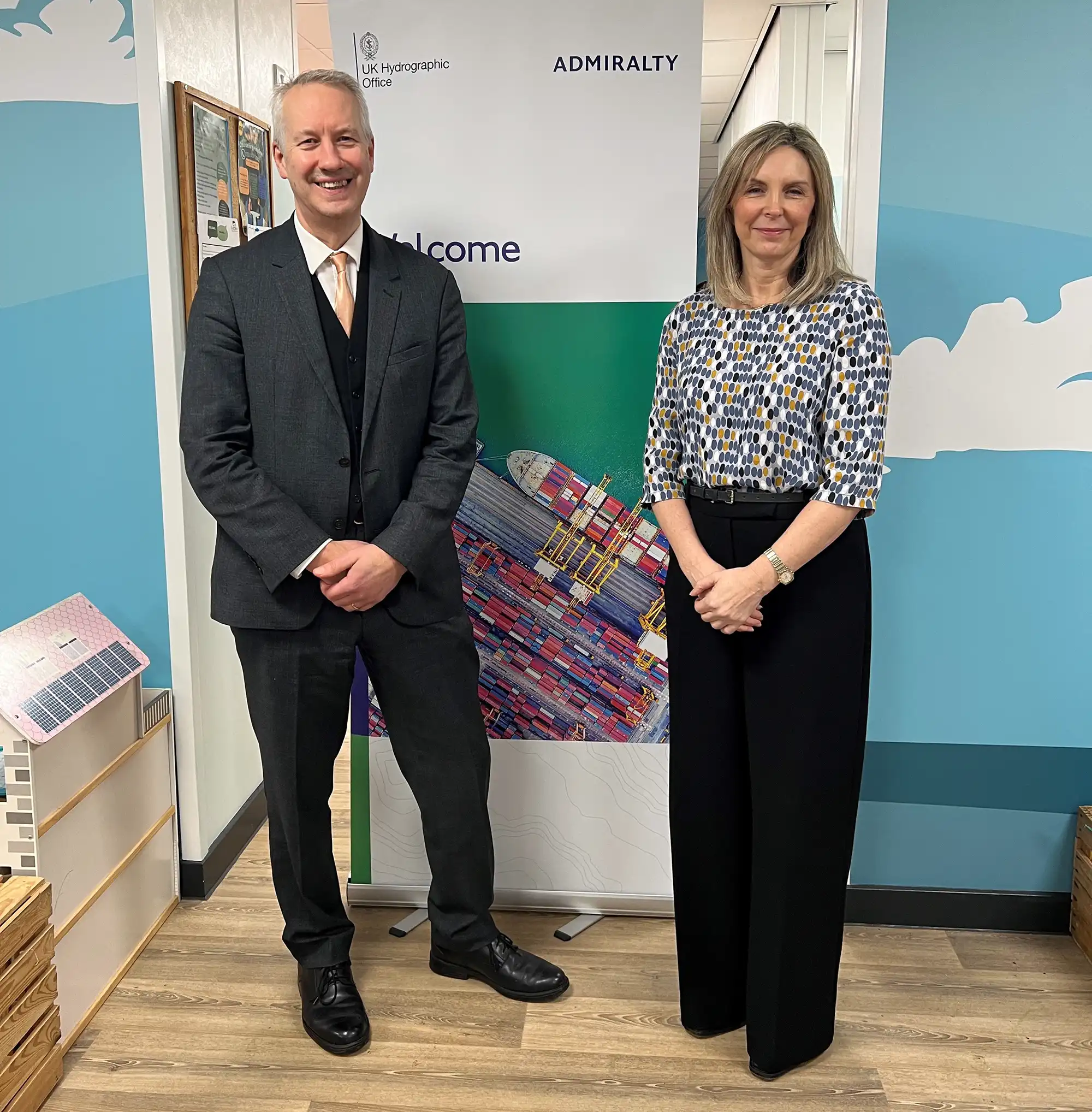 MP Gideon Amos with chief executive Vanessa Blake