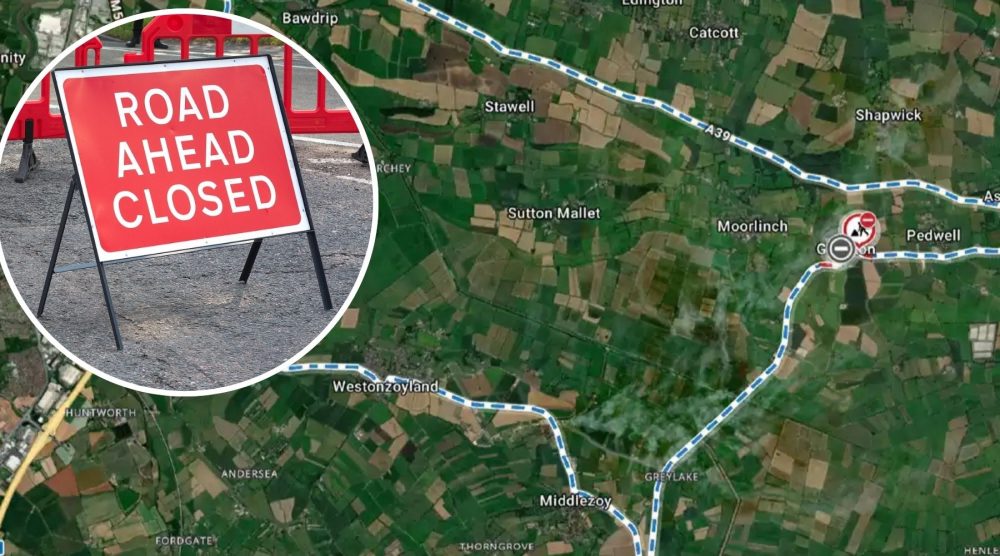 A diversion will be in place during work on the A361 at Greinton
