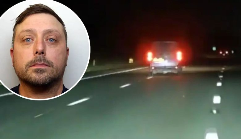 Stuart Kent was filmed swerving across the M5 in Somerset. Pictures: Avon & Somerset Police