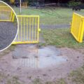 The entrance to Collett Park play area has been improved thanks to the Tesco blue chip scheme. Pictures: Shepton Mallet Town Council