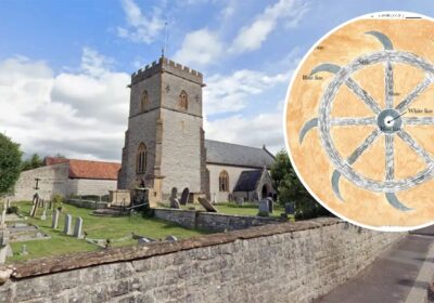 The mosaic is set to be installed outside St Catherine's Church, in Drayton, near Langport. Pictures: Google/Nick Durnan