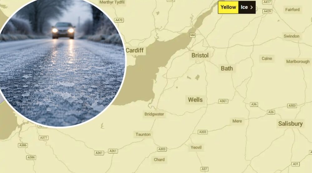 Somerset is facing icy conditions - with snow possible on hills. Picture: Met Office