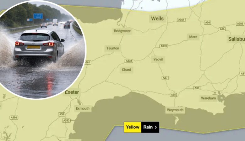 More heavy rain is set to batter Somerset in the coming days. Picture: Met Office