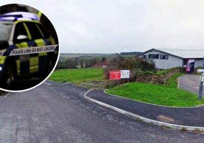 A man's body was found in a car at the Helston Business Park, in Cornwall. Picture: Google
