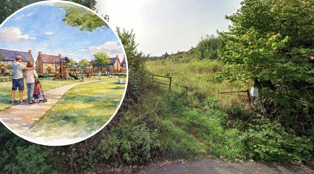 The properties would be built on land off Court Lane, Milborne Port. Pictures: Google/DMW Architects/Somerset Council