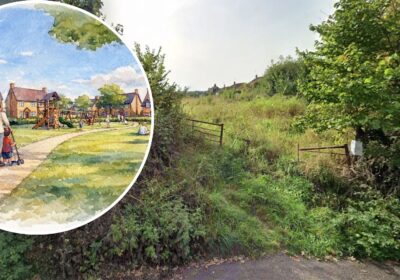 The properties would be built on land off Court Lane, Milborne Port. Pictures: Google/DMW Architects/Somerset Council