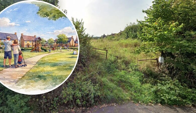 The properties would be built on land off Court Lane, Milborne Port. Pictures: Google/DMW Architects/Somerset Council