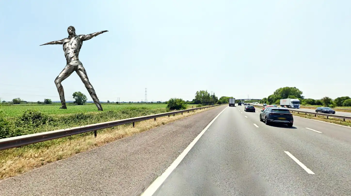 How a revamped, metal Willow Man might have looked from the M5 through Somerset. Picture: Somerset Leveller