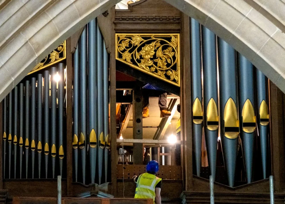 Around 4,000 pipes have been removed from the Wells Cathedral Grand Organ