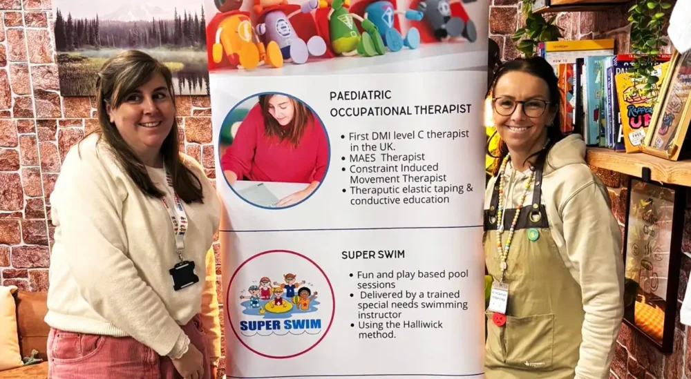 Amy and Claire at The Den in Taunton, where the free sessions will take place