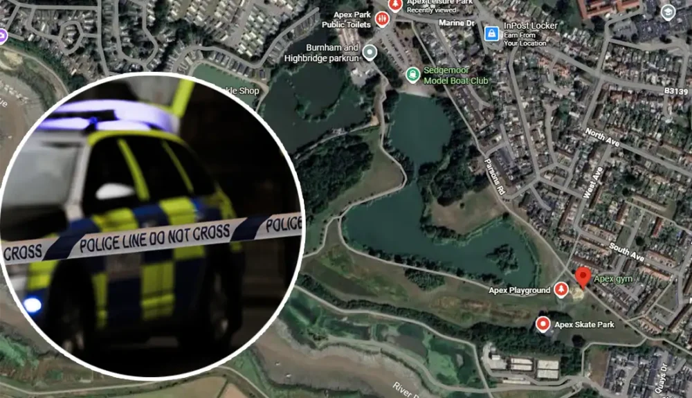 Theordnance has been found at the Highbridge end of Apex Park, police said. Picture: Google