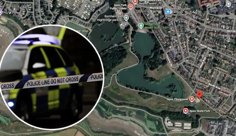 Theordnance has been found at the Highbridge end of Apex Park, police said. Picture: Google
