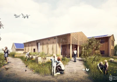 The world-leading research centre would be developed at Westhay, near Glastonbury, if plans are approved. Picture: Poynton Bradbury Architects