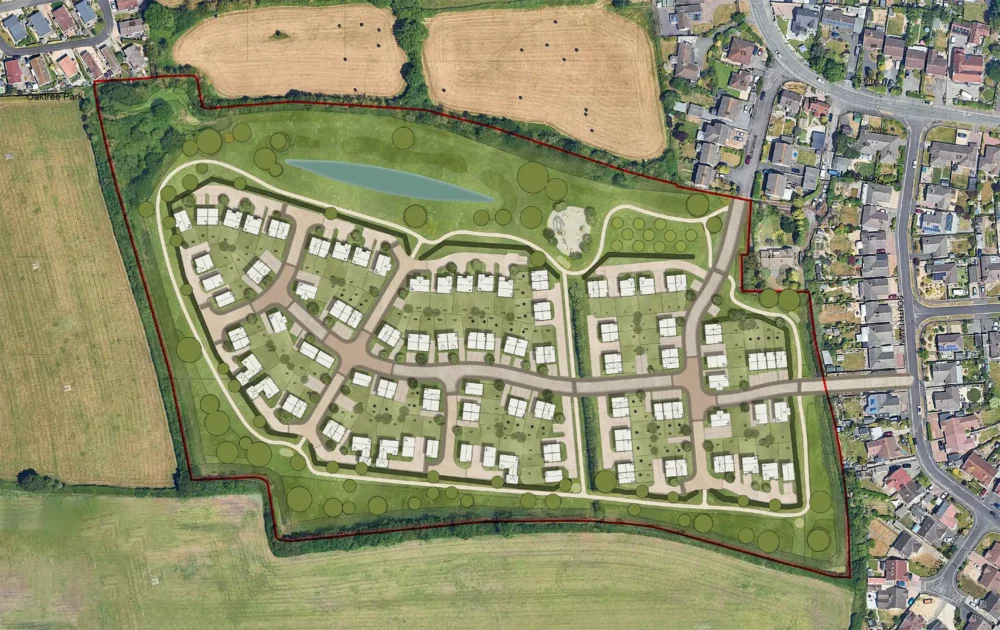 An illustration of how the 117 homes could be laid out on the site at Locking, Weston. Picture: Gladman/NSC