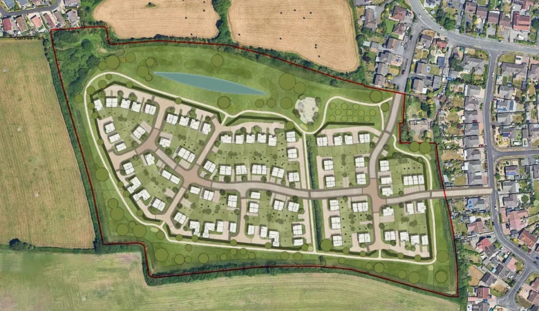 An illustration of how the 117 homes could be laid out on the site at Locking, Weston. Picture: Gladman/NSC