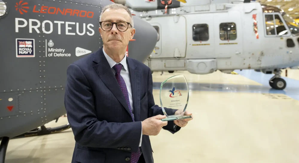 Michael Overd, a design chief at Leonardo in Yeovil, has been working with helicopters for 40 years