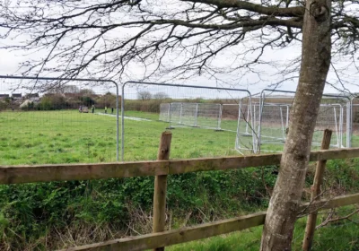 The open space has been fenced off by Somerset Council amid a dispute over development of the site. Picture: Martin Dimery