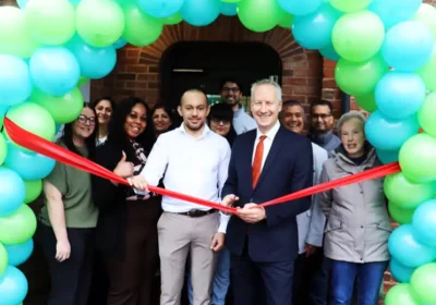 Gideon Amos does the honours at the opening of the new pharmacy in Wellington