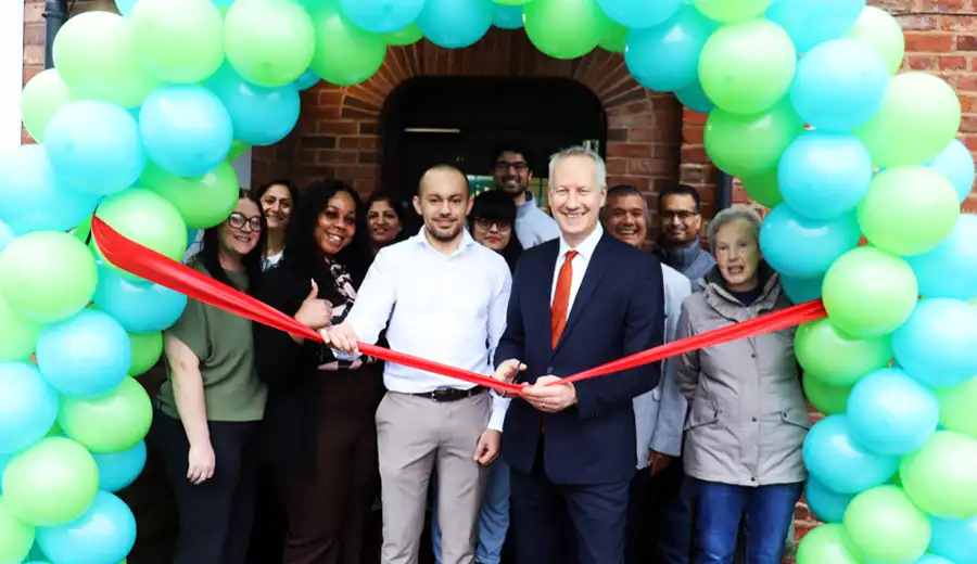 Gideon Amos does the honours at the opening of the new pharmacy in Wellington
