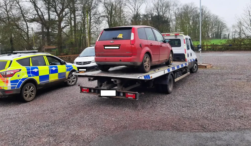 The car was found after fleeing officers in Glastonbury last week. Picture: Avon & Somerset Police