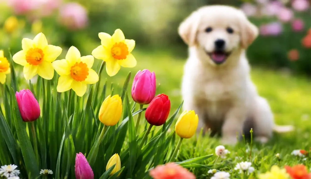 Common garden plants such as daffodils and tulips can be poisonous to dogs