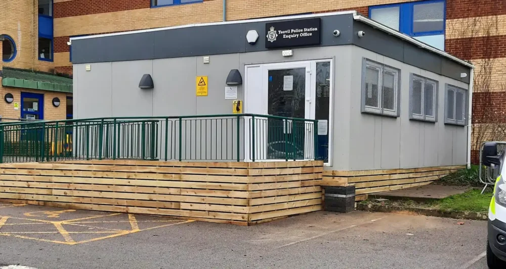 The relocated temporary office, in Brympton Way, Yeovil. Picture: Avon & Somerset Police