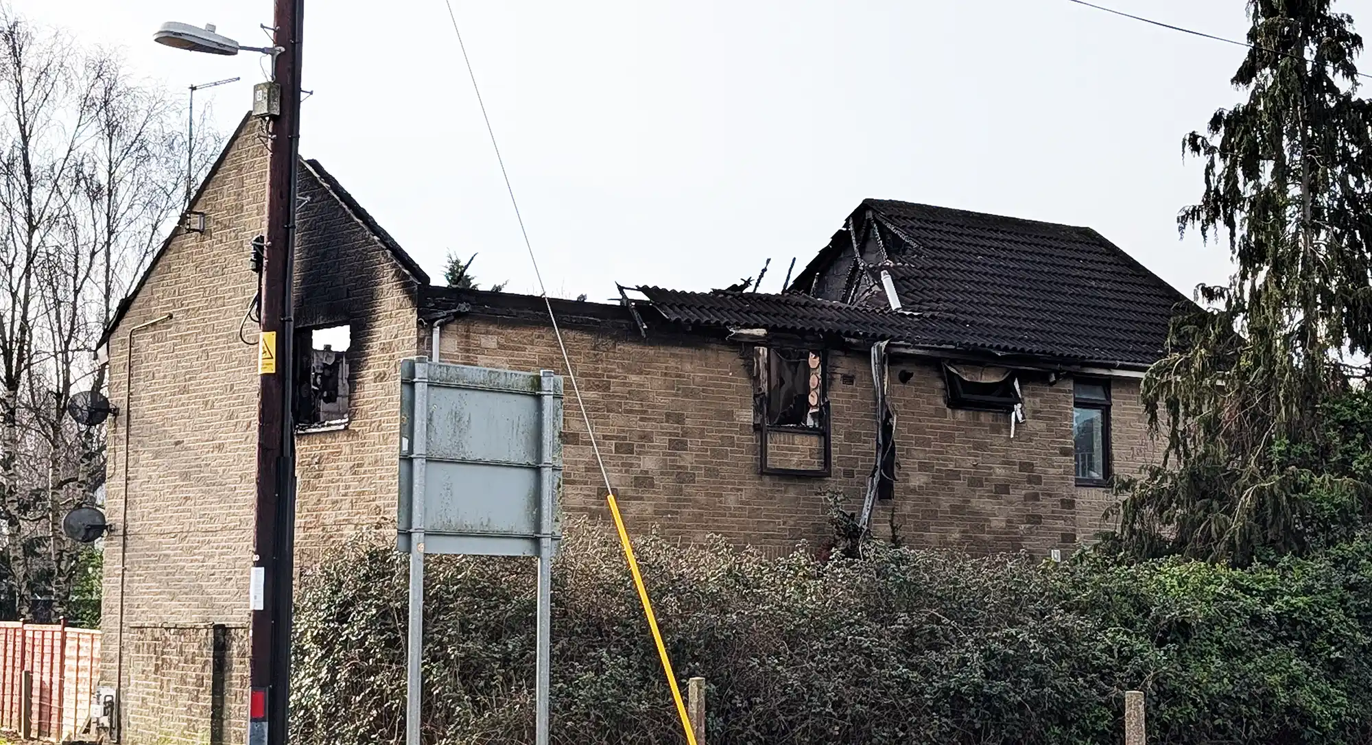The flat, in Moor Lane, Wincanton, was "completely destroyed" by the blaze. Picture: Paul Jones/Somerset Leveller