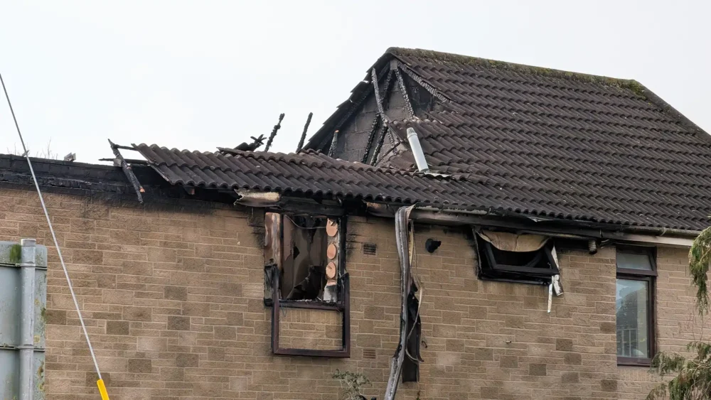 The flat, in Moor Lane, Wincanton, was "completely destroyed" by the blaze. Picture: Paul Jones/Somerset Leveller