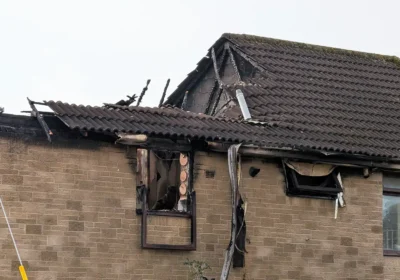 The flat, in Moor Lane, Wincanton, was "completely destroyed" by the blaze. Picture: Paul Jones/Somerset Leveller