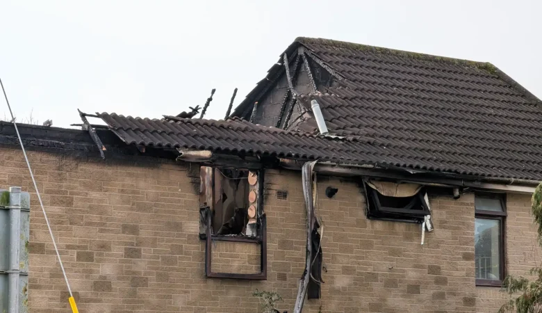 The flat, in Moor Lane, Wincanton, was "completely destroyed" by the blaze. Picture: Paul Jones/Somerset Leveller