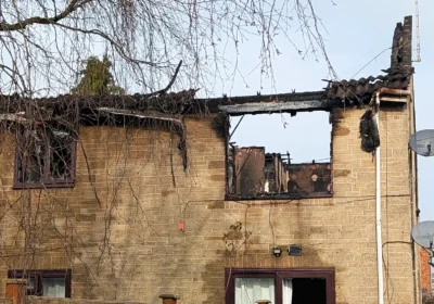 The flat, in Moor Lane, Wincanton, was "completely destroyed" by the blaze. Picture: Paul Jones/Somerset Leveller