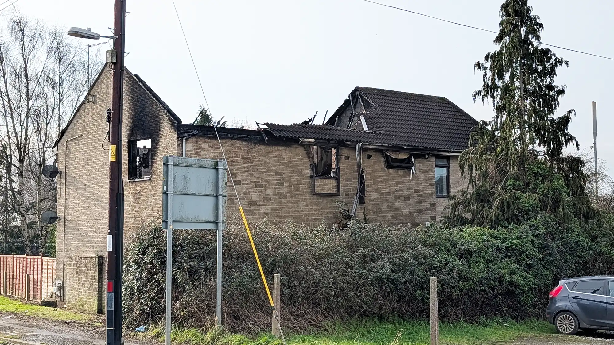 The flat, in Moor Lane, Wincanton, was "completely destroyed" by the blaze. Picture: Paul Jones/Somerset Leveller