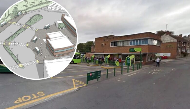 Work is getting underway on the new transport hub in Taunton on Monday, March 9. Picture: Google/Somerset Council